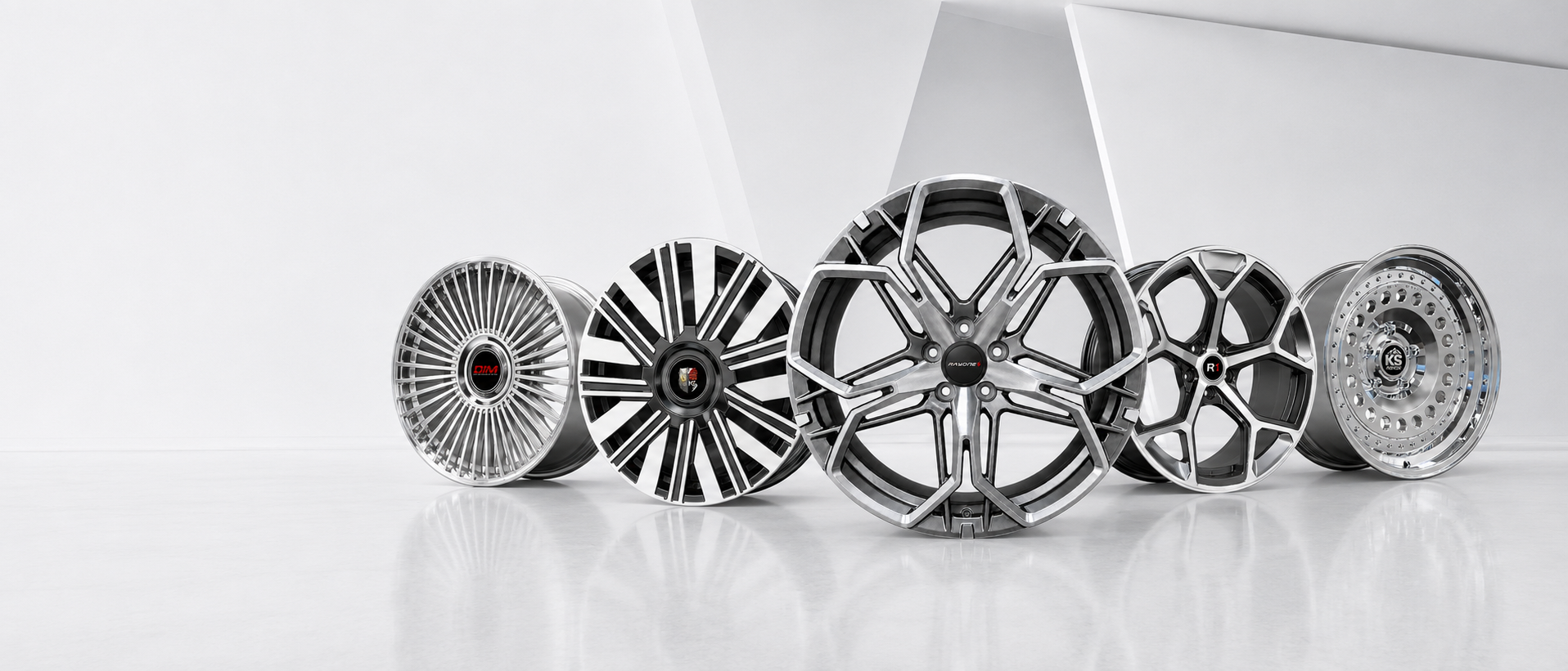 RAYONE five sub-brand wheel fitment matrix for different vehicle applications