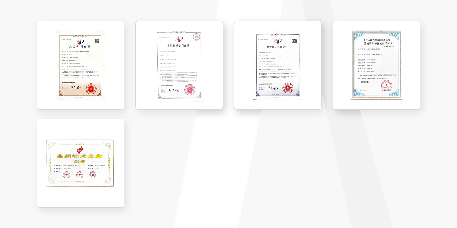 RAYONE patent certificates, software copyrights and enterprise honors overview