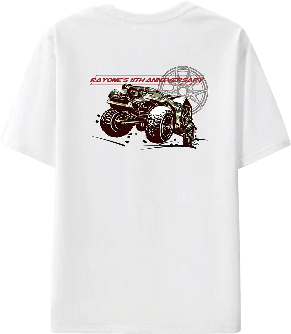 RAYONE 11th anniversary off-road graphic T-shirt back